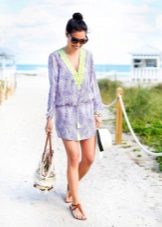 Beach tunic dress with a belt