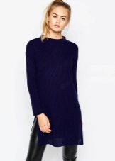 Knitted Warm Navy Tunic Dress