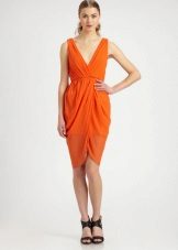 Orange Tulip Midi Length Dress