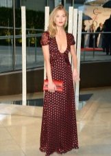 Long black dress with red polka dots