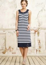 Navy Style Sheath Midi Dress