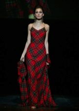 Long Plaid Spaghetti Strap Dress