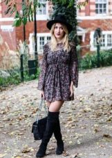 Black Floral Long Sleeve Chiffon Dress