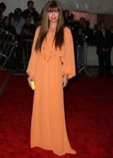 Dress in a floor with a long sleeve