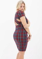 Dress in a red and blue check for fat women