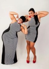 Checkerboard dress for overweight