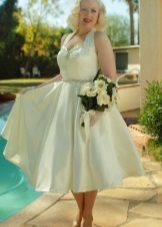 50s Sleeveless Satin Wedding Dress