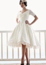 50s Short Sleeves Wedding Dress