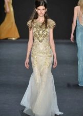 Mermaid dress with gold decor