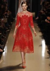 New Year's Red Lace Dress