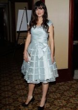 Dress in a new bow style from pale blue satin