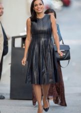 Medium Leather Pleated Dress