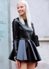 Leather pleated dress