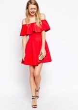 Flared dress with flounce skirt