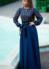 Blue long winter dress