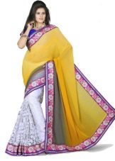 Indian Saree Orange Lilac