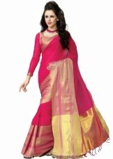 Red Pink Indian Saree