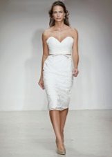Lace sheath wedding dress with neckline (bust)
