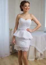 Wedding Dress Sheath Peplum