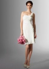 Sheath dress short with one shoulder strap