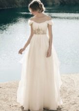 Long Milk High Waist Wedding Dress