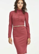 Dress with a stand-up collar
