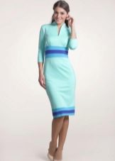 Straight knit dress turquoise