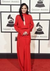 Dress with a deep neckline on the floor