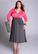 Two-tone dress for overweight