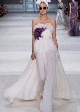 Evening dress with fabric flower