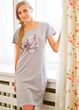 Knitted home dress in gray