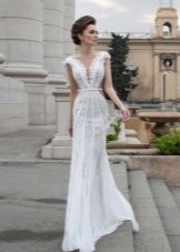 Wedding dress summer lace with a cut
