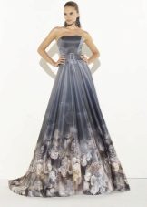 Print evening dress