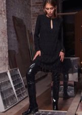 Autumn dress black knitted