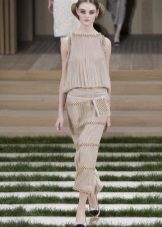 Autumn dress with a neck