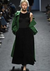 Autumn dress in a-line floor with a coat