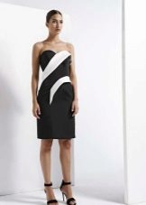Strapless dress black with white