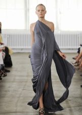 Asymmetrical Draped Jersey Dress