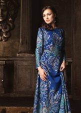 Dress from Pavloposad shawls blue