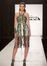 Dress from improvised materials short