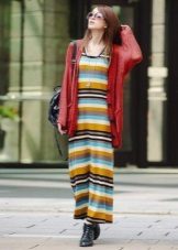 Long color striped tank dress