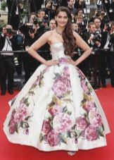 Long Floral Bell Print Bustier Skirt Dress