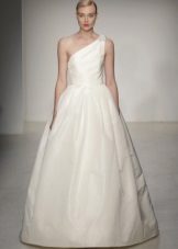 One shoulder long dress with bell skirt