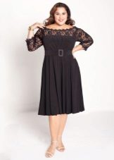 Black dress with sun skirt for overweight