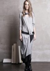 Long gray low waist dress