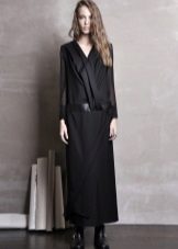 Long black low waist dress