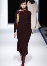 Woolen Midi Dress with Sleeves