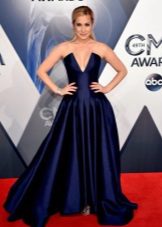 60s Blue Evening Bustier Dress