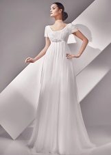 Empire style wedding dress with a belt