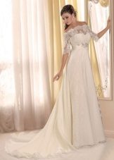 Empire style wedding dress with lace